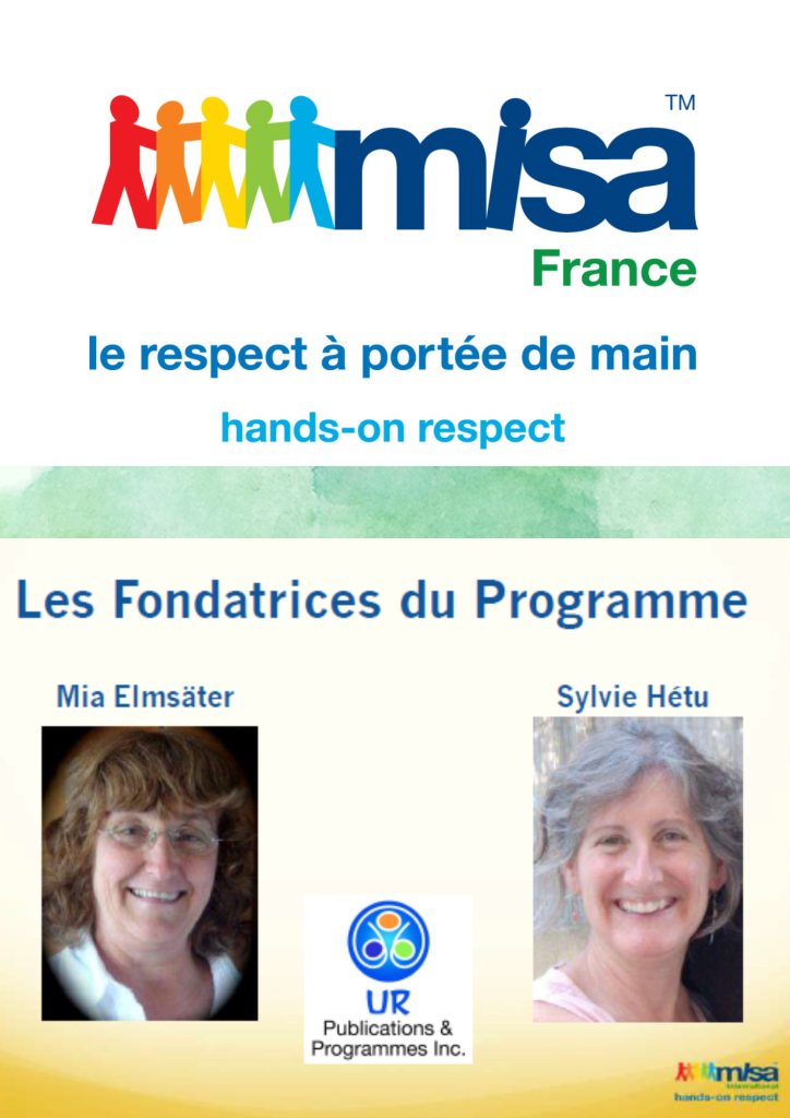 Massage à l'école et en famille : logo de MISA-France et fondatrices du programme.