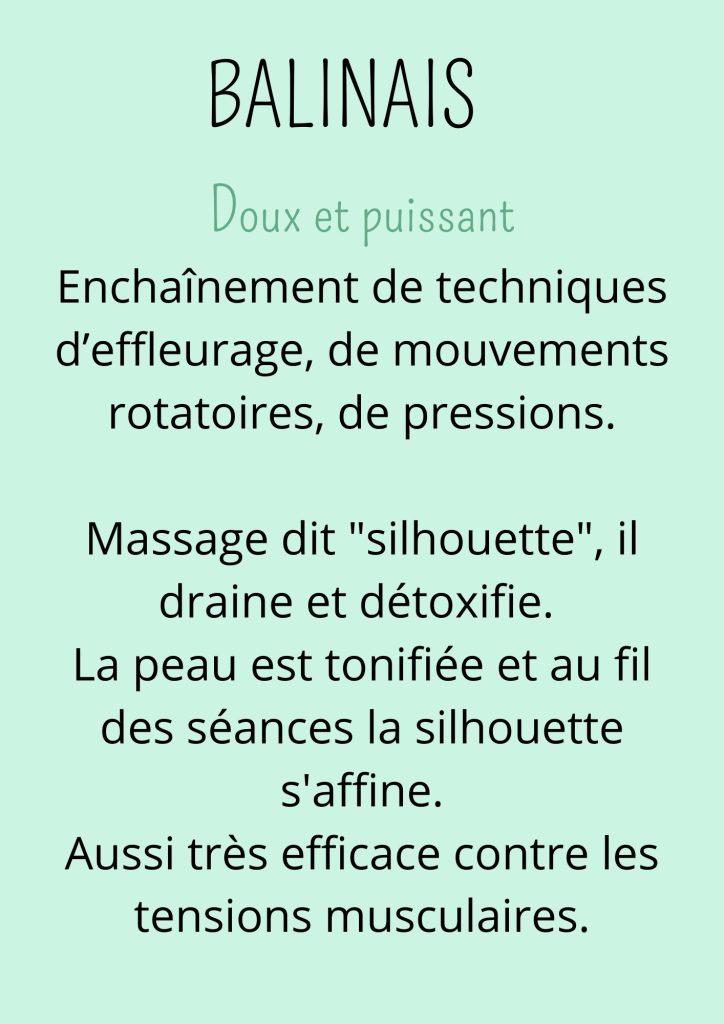 Présentation du massage balinais proposé par Les Empreintes - Flore Proust, massages bien-être sur Figeac et Capdenac-Gare.